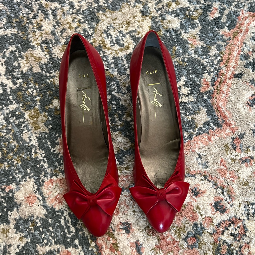 Vintage Cue Clip Amalfi Red Shoes (Fits Like 7narrow)